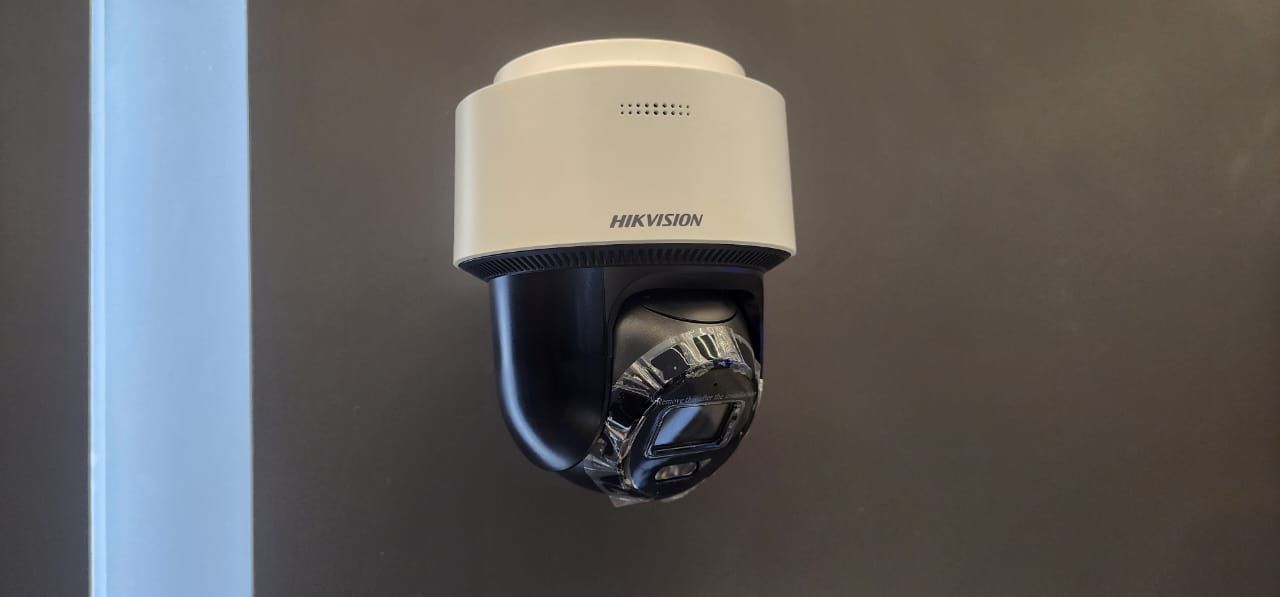 PTZ camera installed on wall